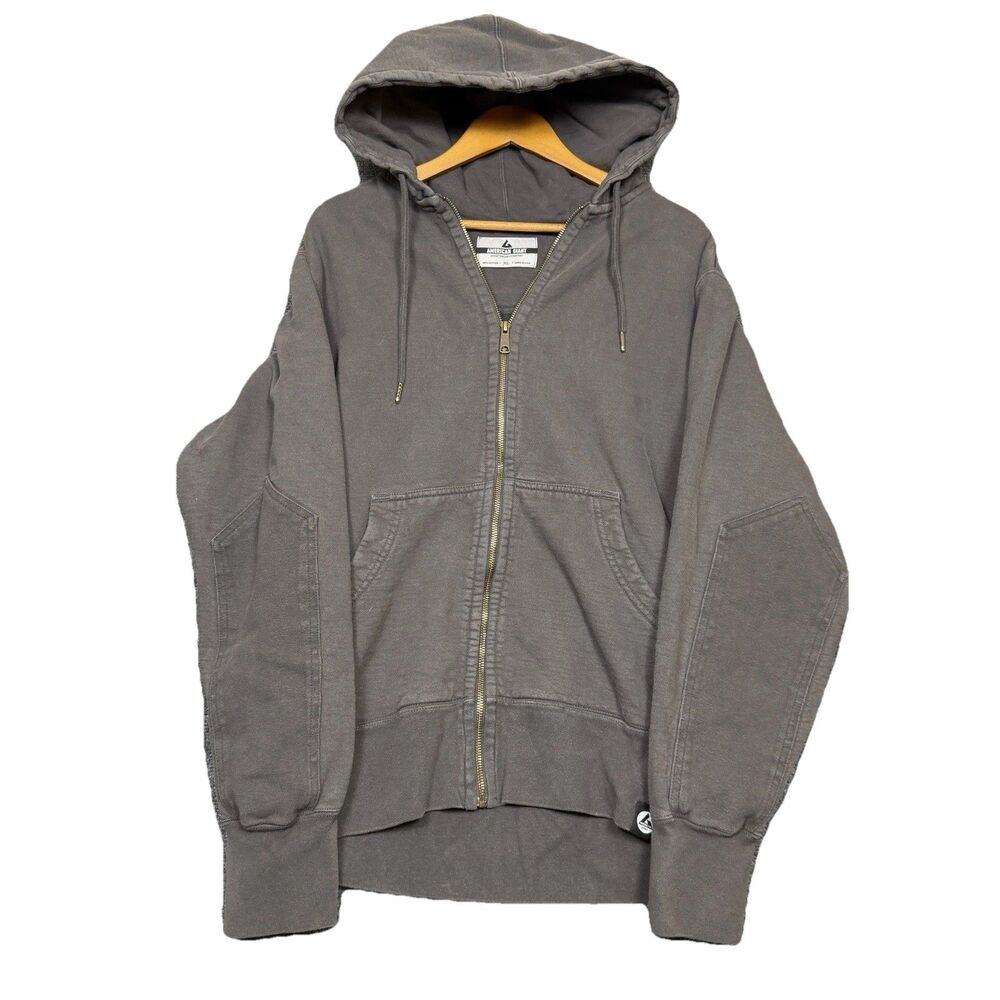 American Giant Hoodie Mens XL Grey Full Zip Sweatshirt Heavyweight Made In USA